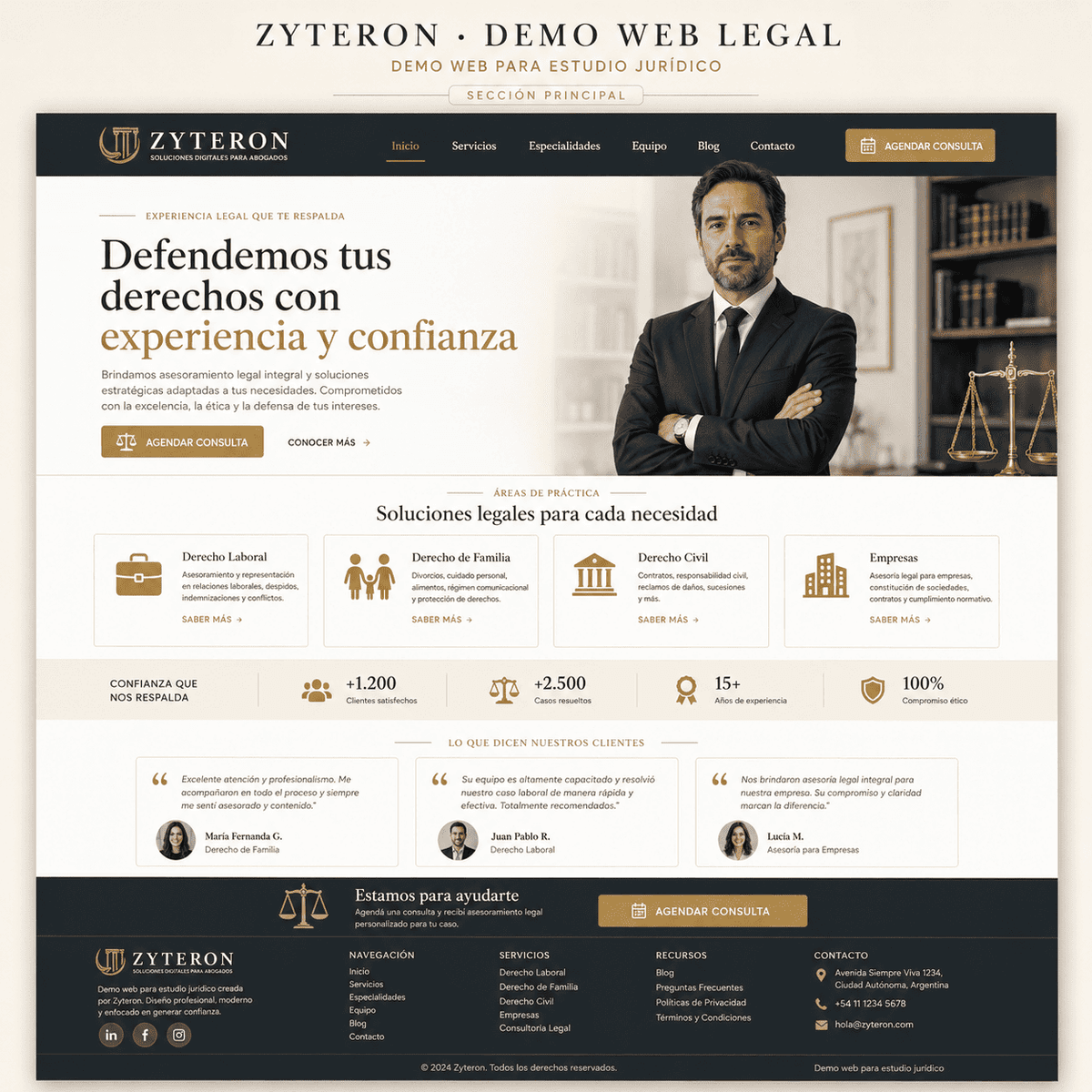 Captura 1 de Demo estudio jurídico para revisar diseño web responsive