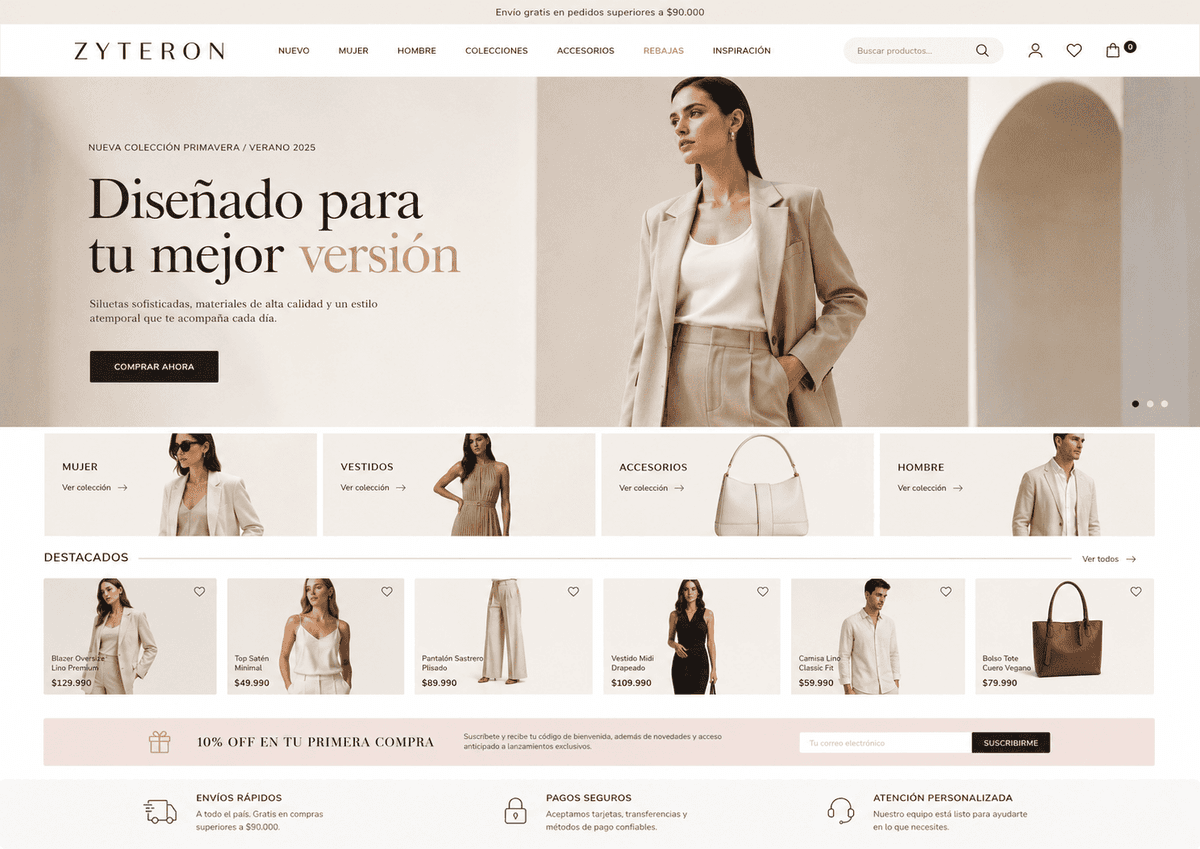 Captura 1 de Demo tienda online de ropa para revisar diseño web responsive