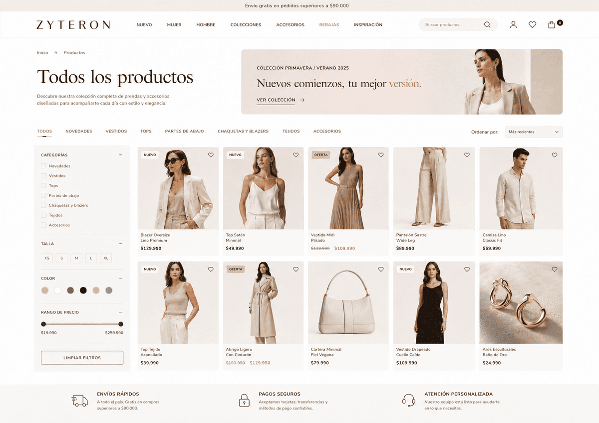 Captura 2 de Demo tienda online de ropa para revisar diseño web responsive